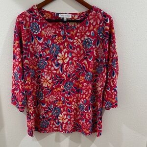 Red Floral Women's Top